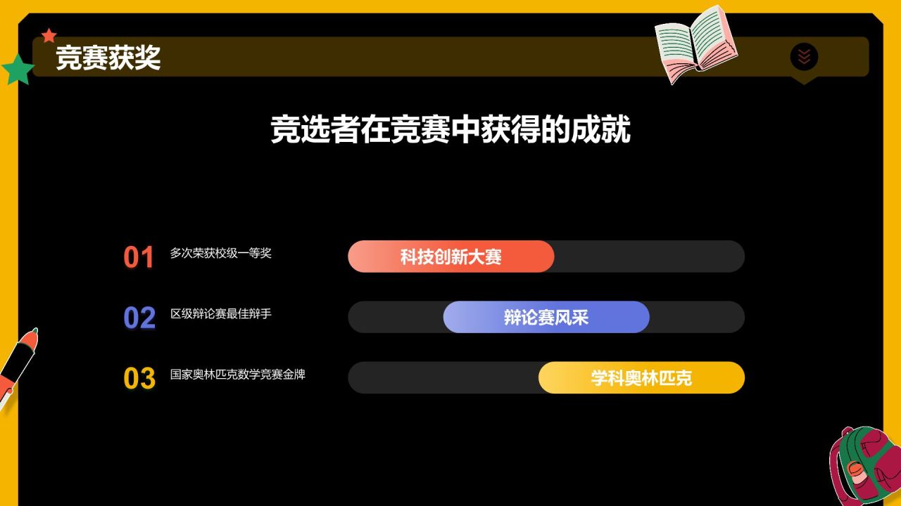 黄色插画风学生会个人竞选PPTPPT模板