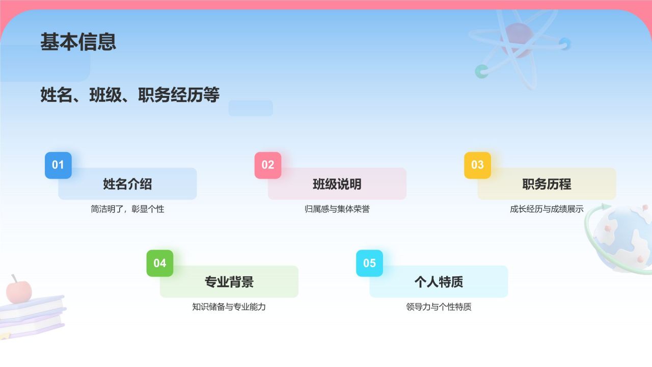 蓝色3D风学生会个人竞选PPTPPT模板