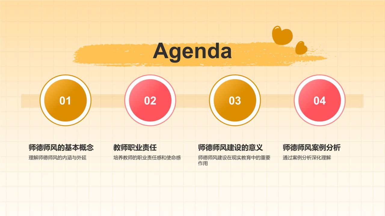红色插画风教师师德师风教育宣传PPT模板