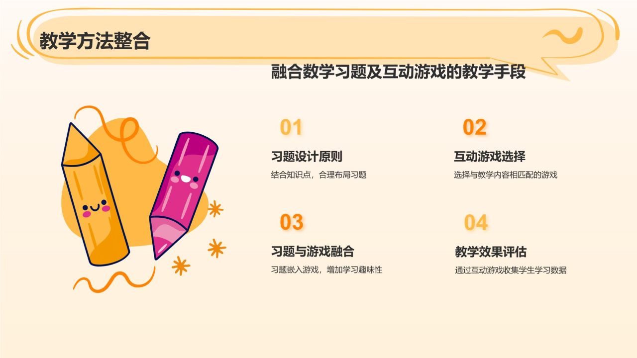 橙色卡通风小学数学教学课件PPT模板