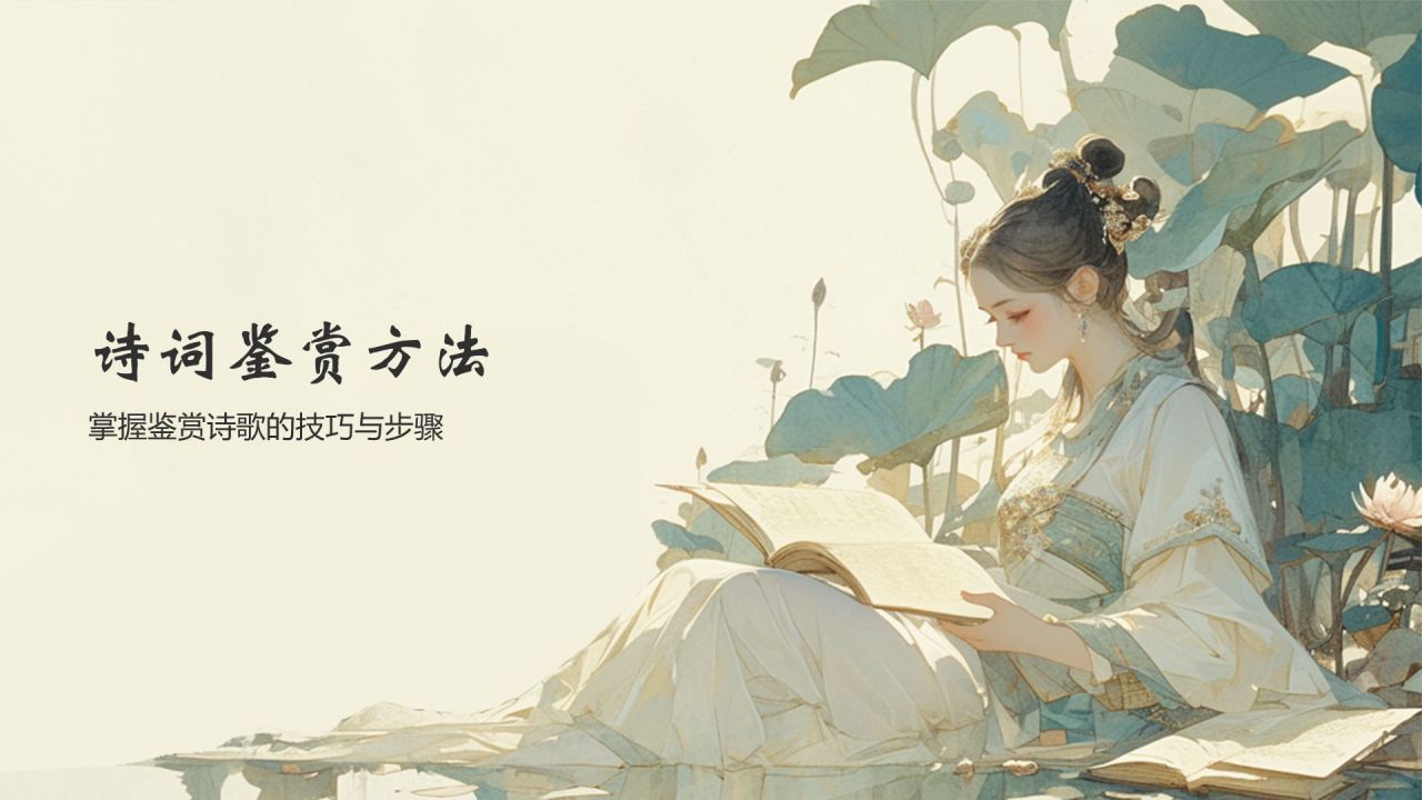 黄灰色色水墨风中国风语文诗词鉴赏通用PPT模板