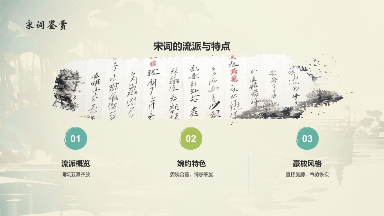 黄灰色色水墨风中国风语文诗词鉴赏通用PPT模板