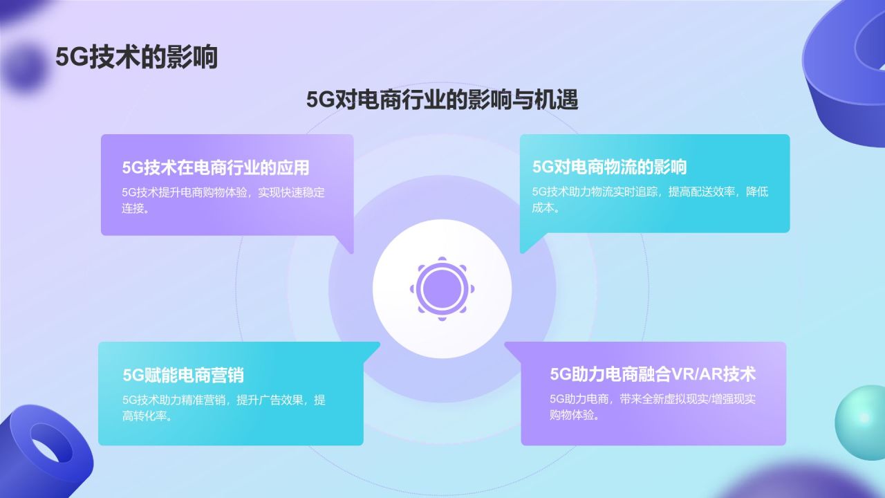 紫色3D风通用行业年中总结汇报PPT模板