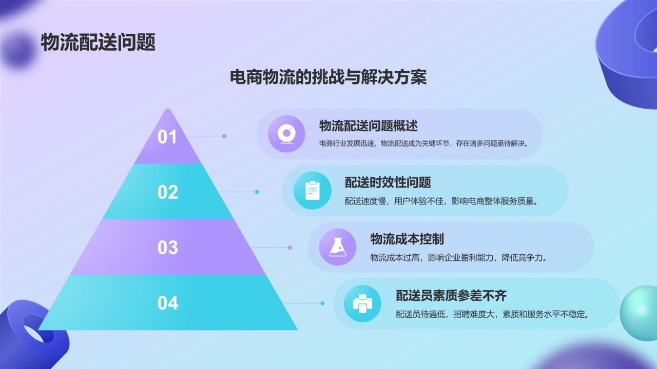 紫色3D风通用行业年中总结汇报PPT模板