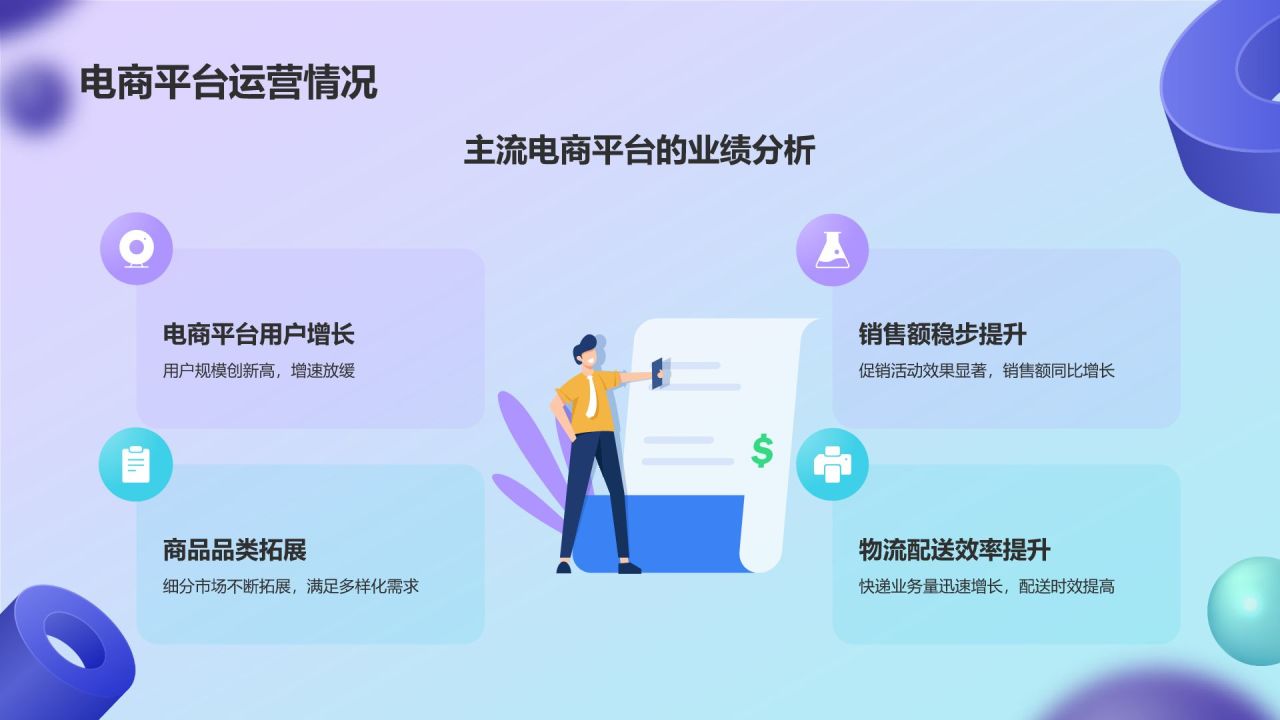紫色3D风通用行业年中总结汇报PPT模板