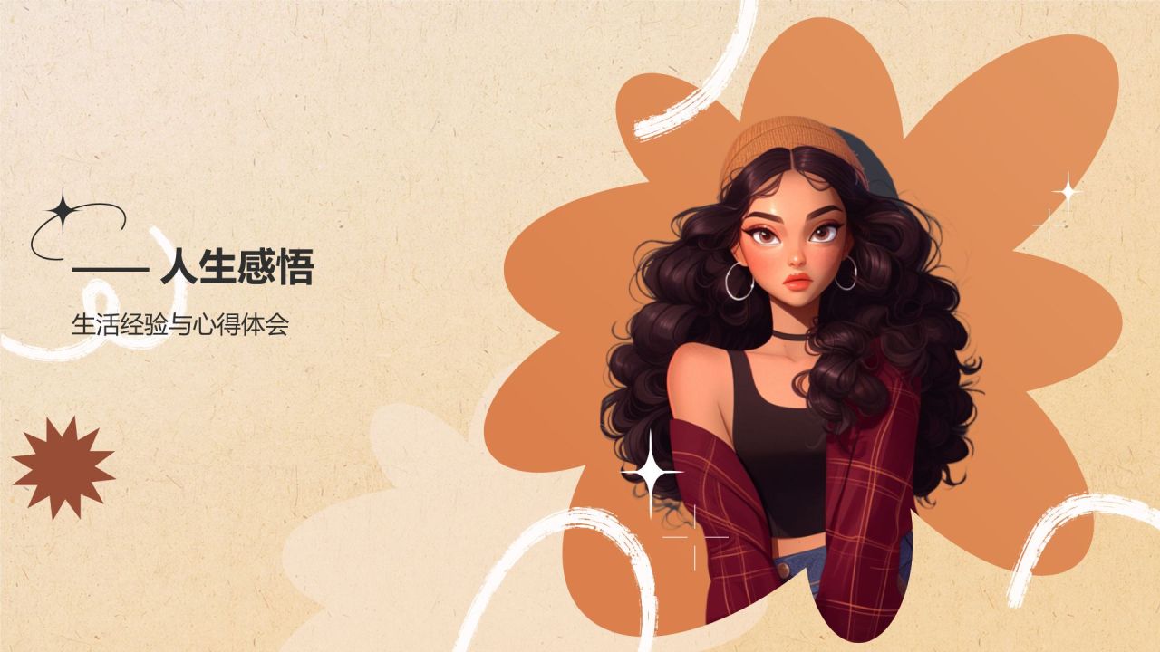 橙色复古风个人简介自我介绍PPT模板