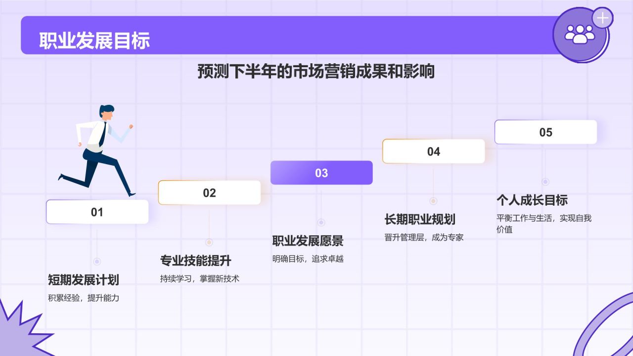 紫色插画风入职自我介绍PPT模板
