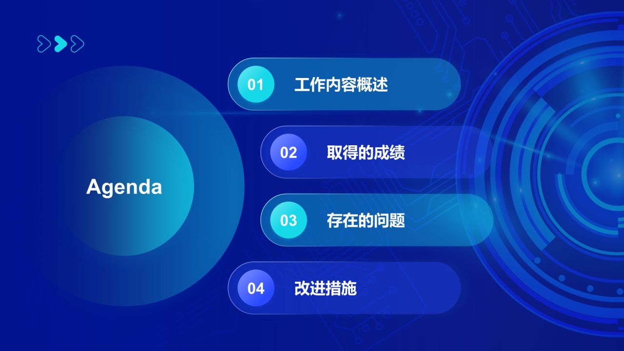 蓝色科技风互联网行业述职报告PPT模板