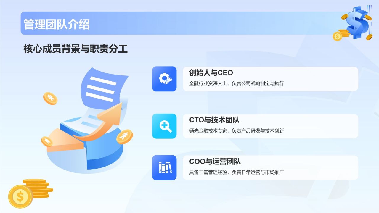 蓝色3D风金融行业商业计划书PPT模板