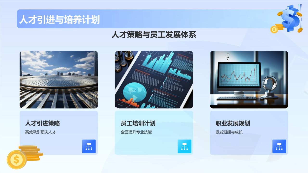 蓝色3D风金融行业商业计划书PPT模板