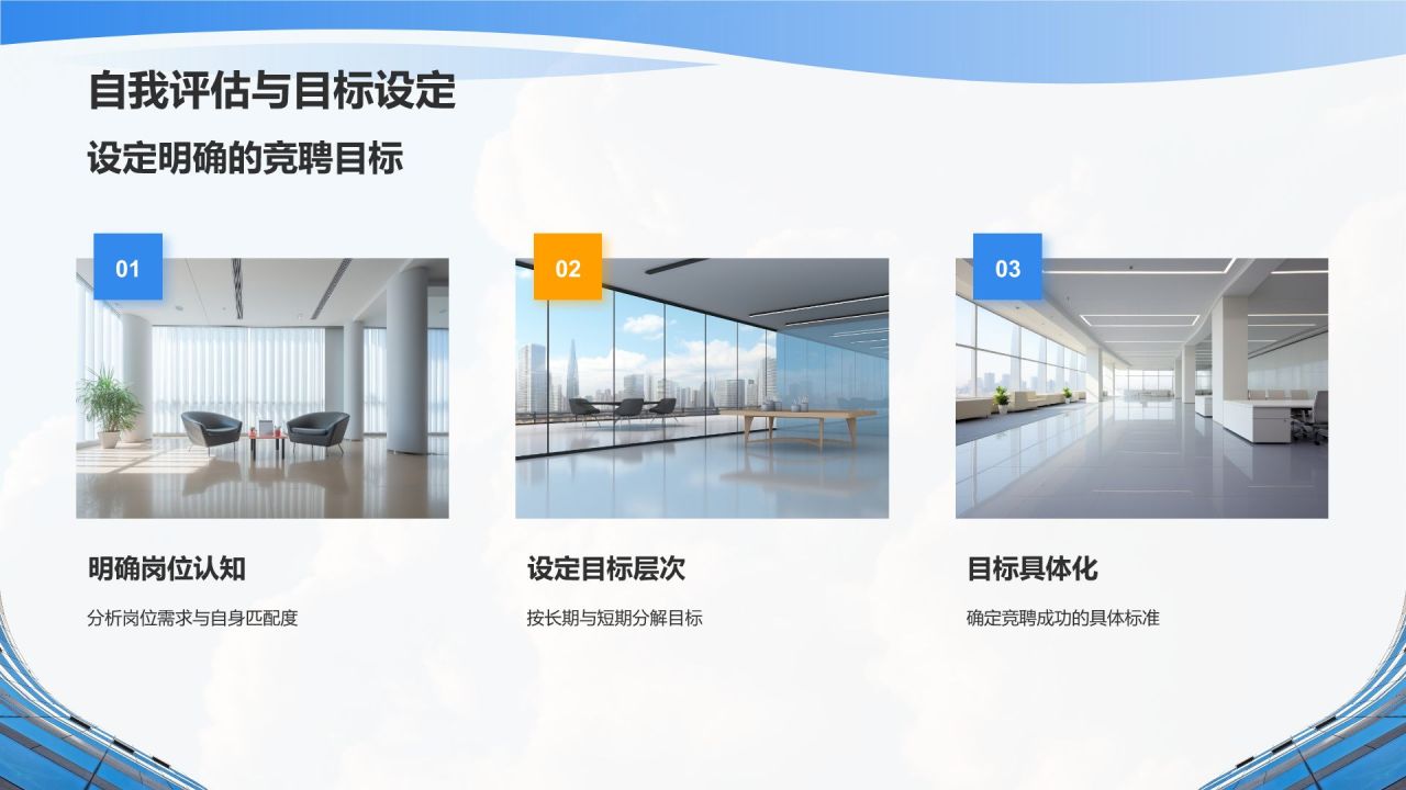 蓝色商务风公司内部岗位竞聘PPT模板