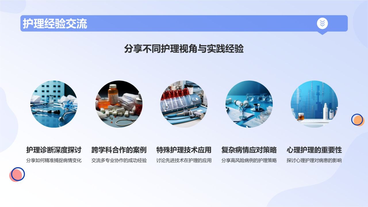 蓝色插画风护理疑难病例讨论流程PPT模板