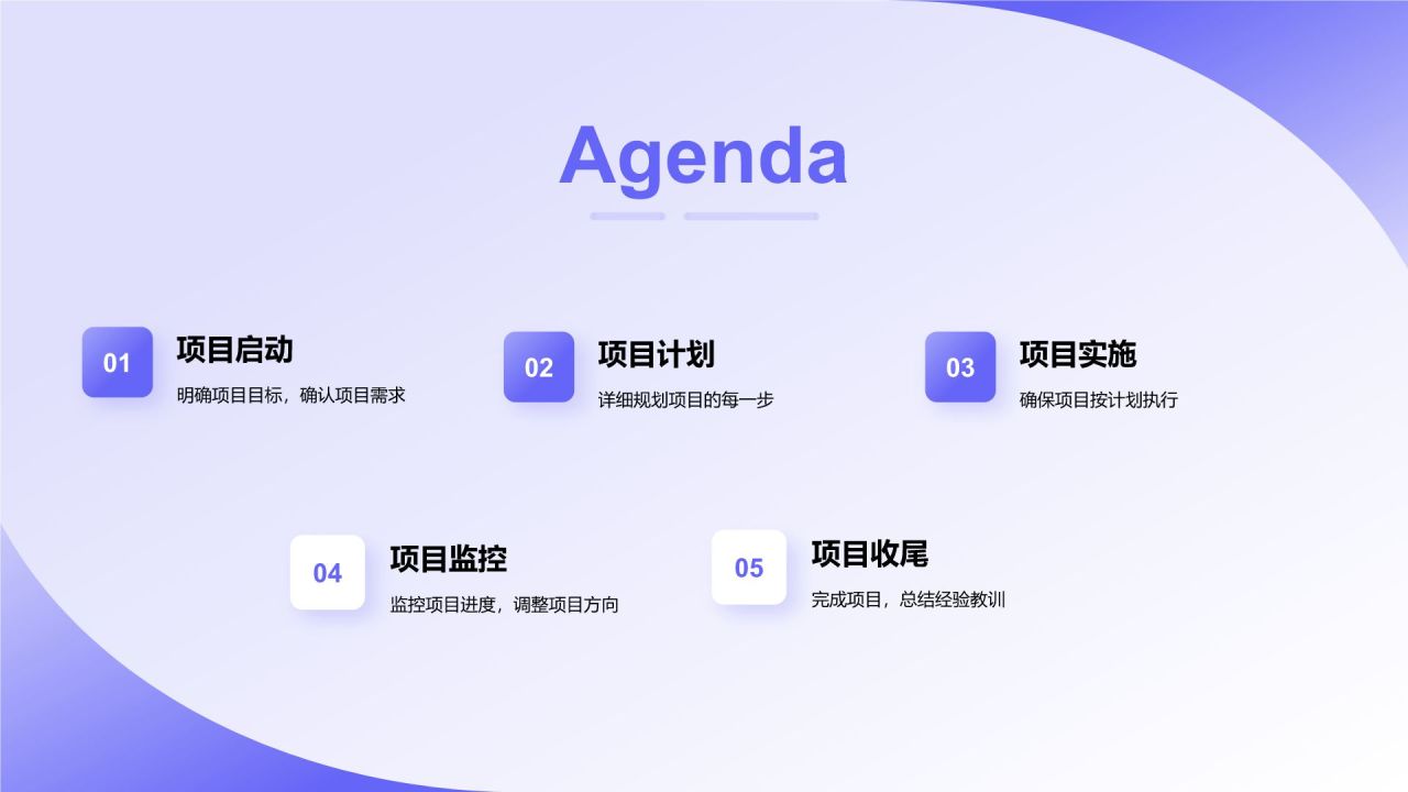 蓝色几何风有效的项目管理PPT模板