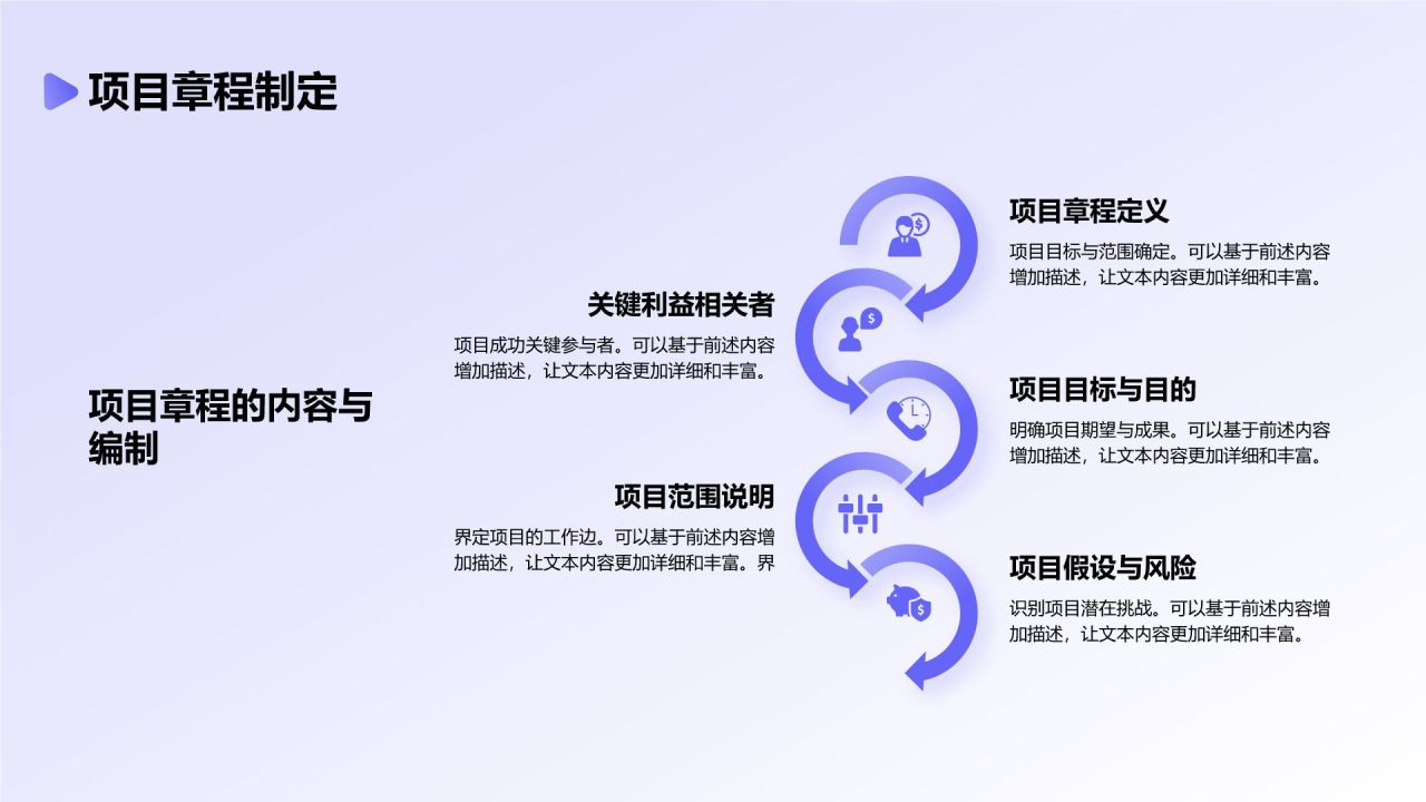 蓝色几何风有效的项目管理PPT模板