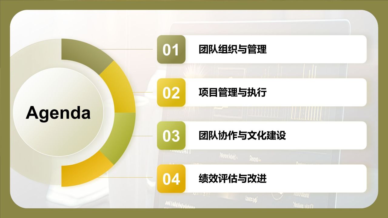 绿色商务风通用的团队管理述职报告PPT模板