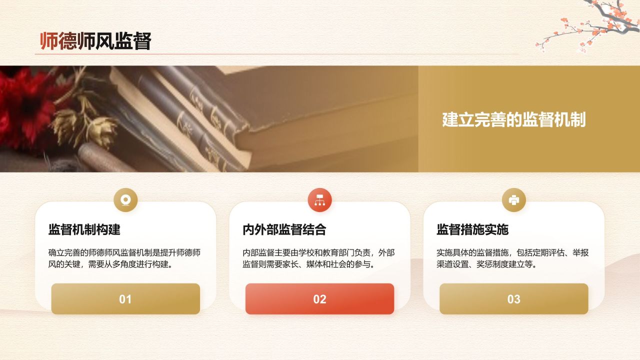 橙色复古风扬师德正师风PPT模板