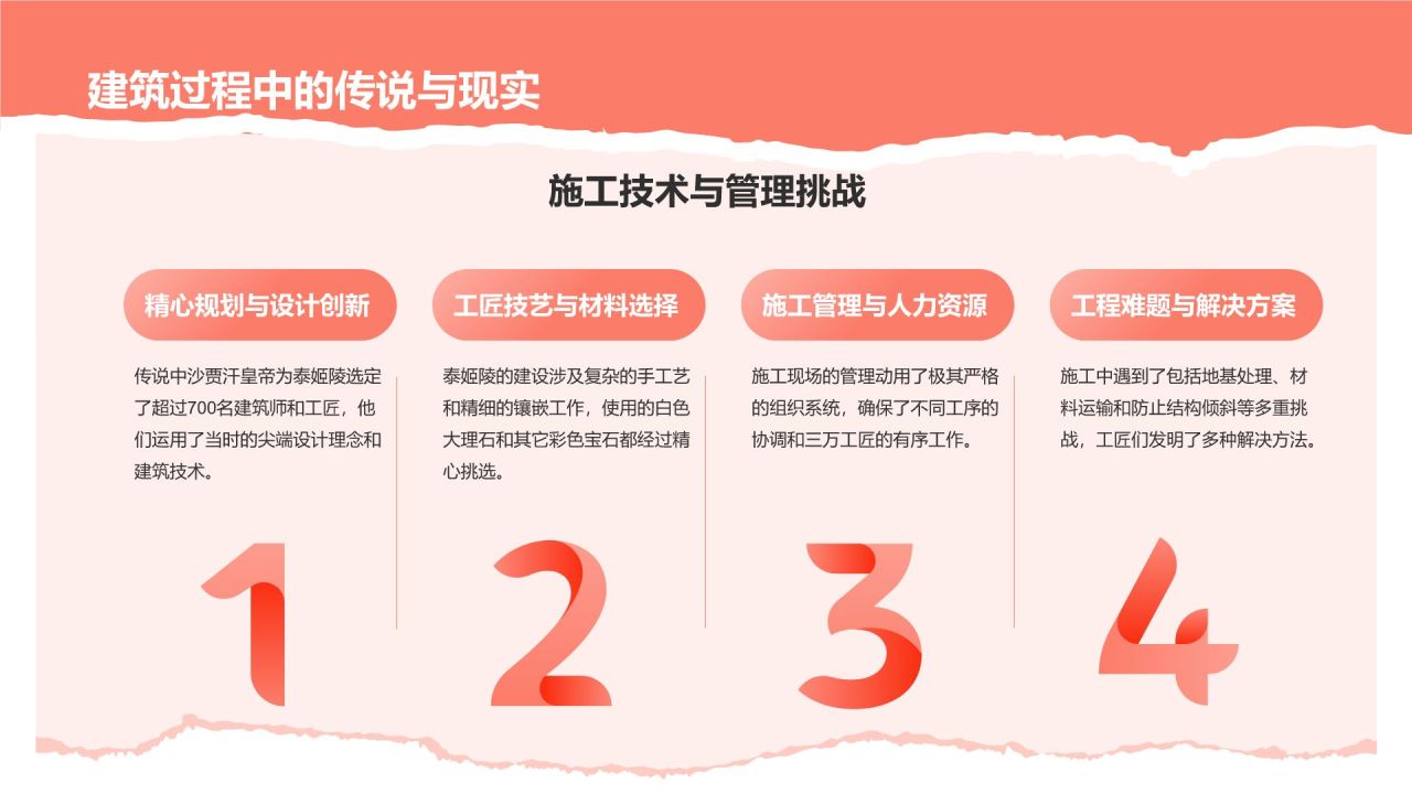 粉色扁平风文化遗产——泰姬陵知识普及PPT模板