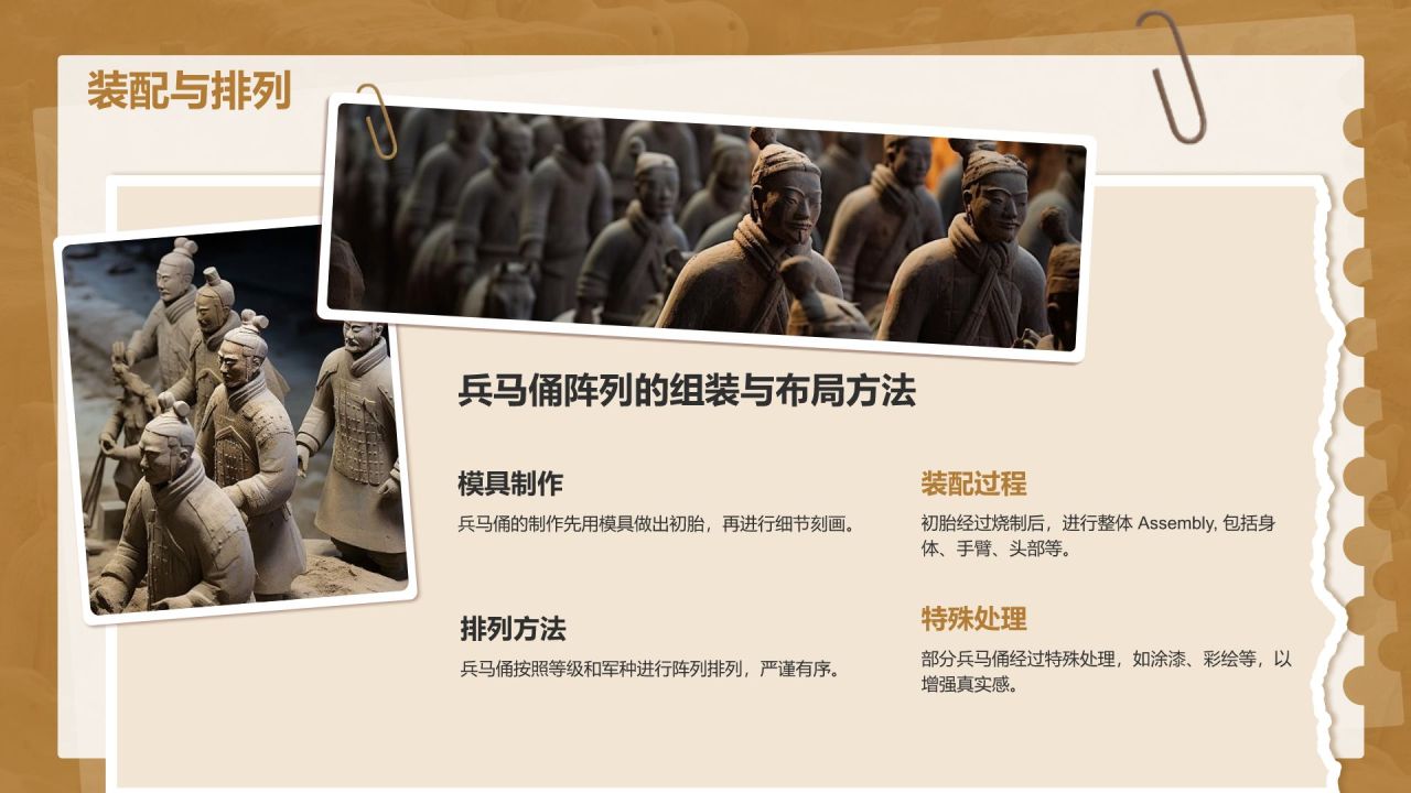 橙色复古风文化遗产——兵马俑知识普及PPT模板