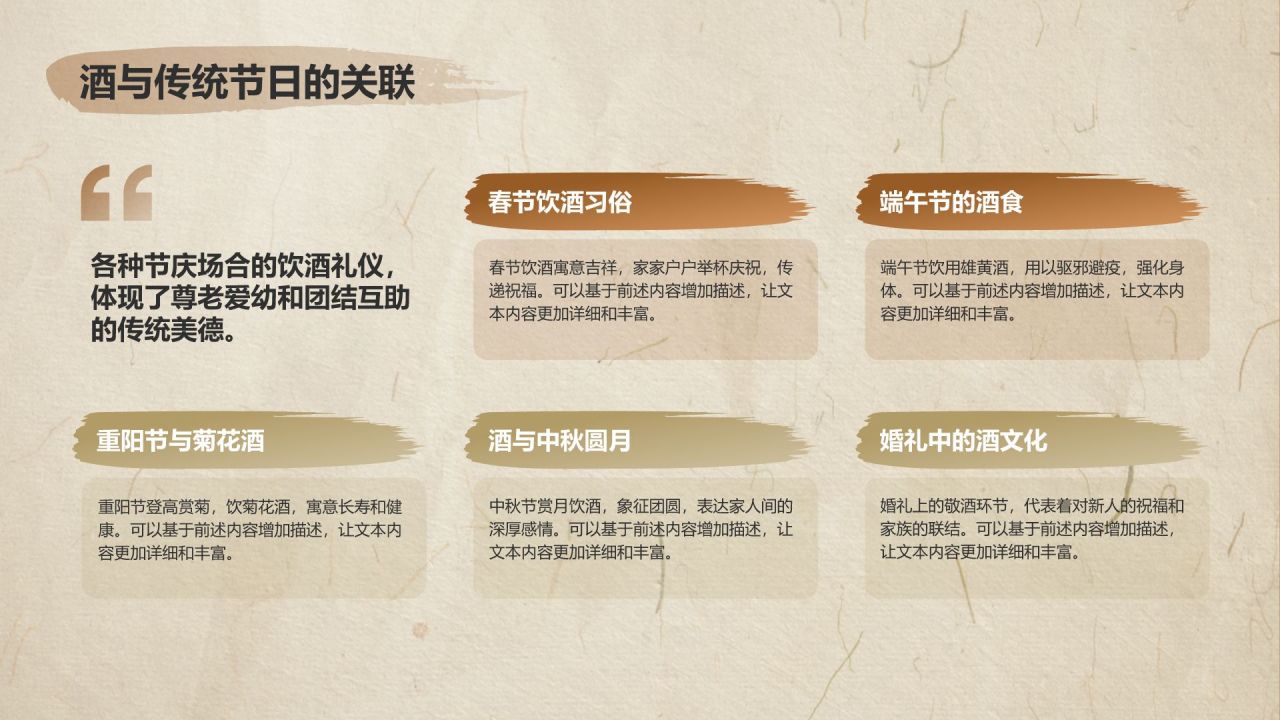 橙色复古风中国酒文化PPT模板