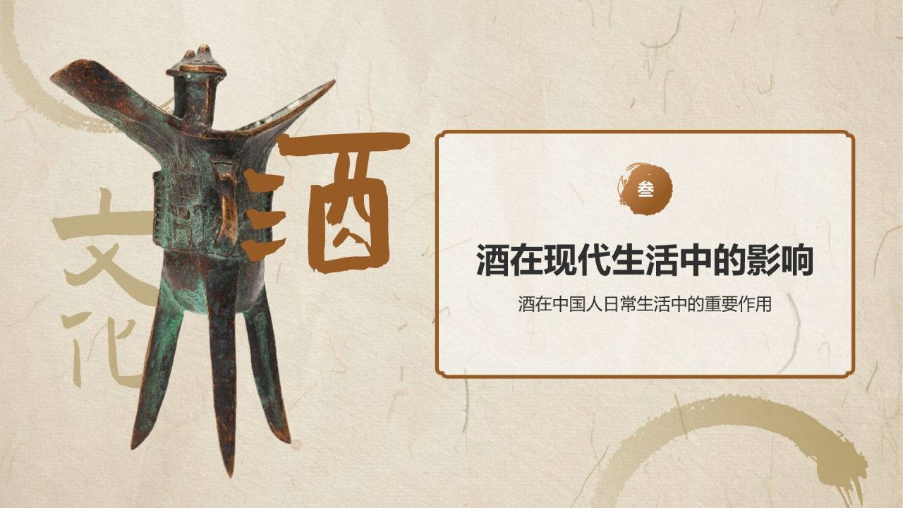 橙色复古风中国酒文化PPT模板