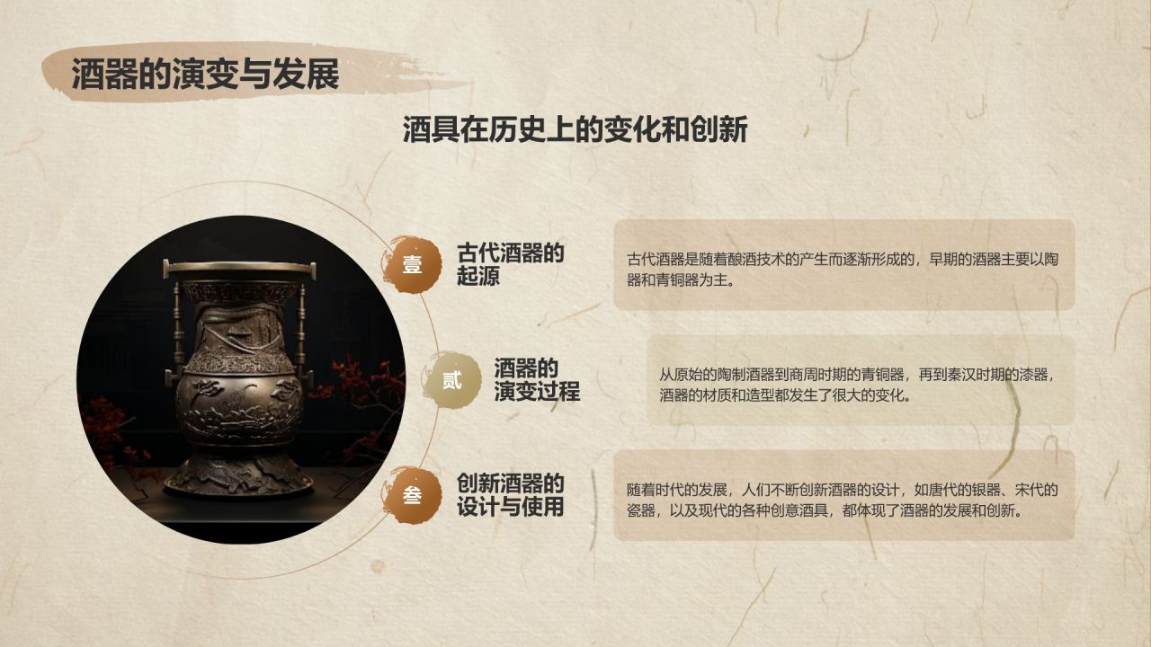 橙色复古风中国酒文化PPT模板