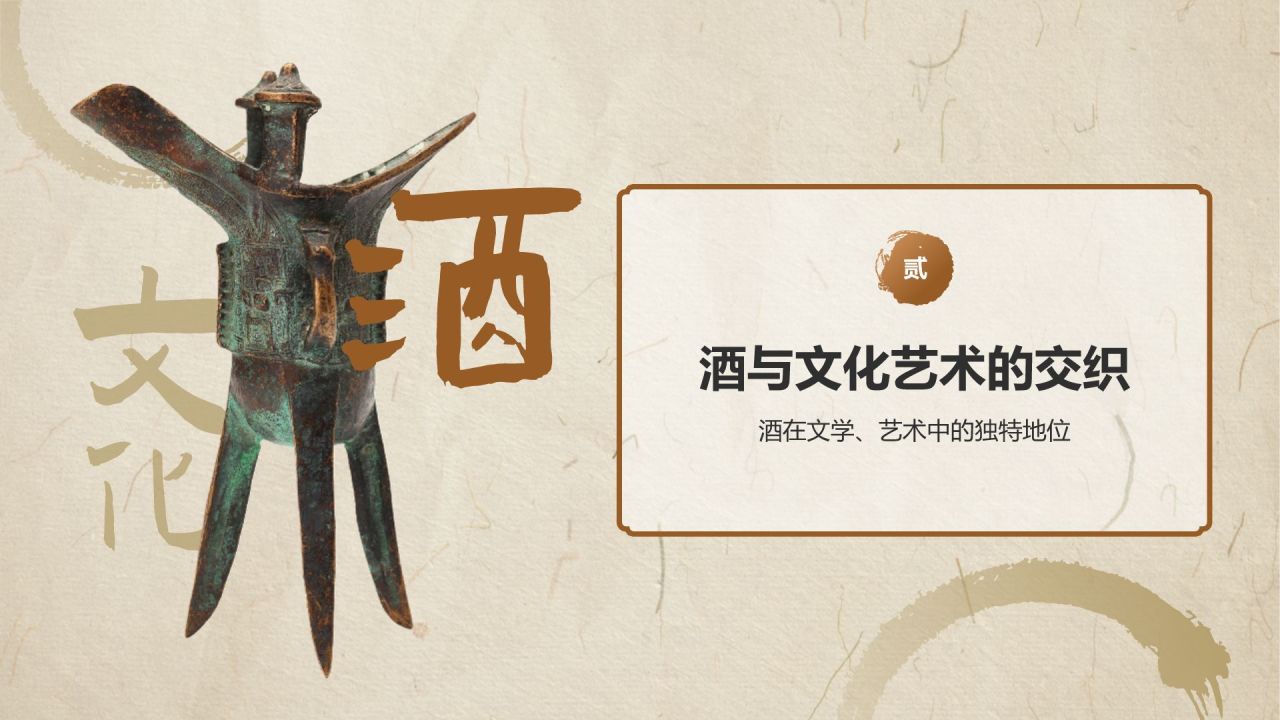 橙色复古风中国酒文化PPT模板