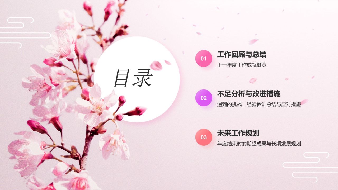 粉色小清新春暖花开 不负芳华PPT模板
