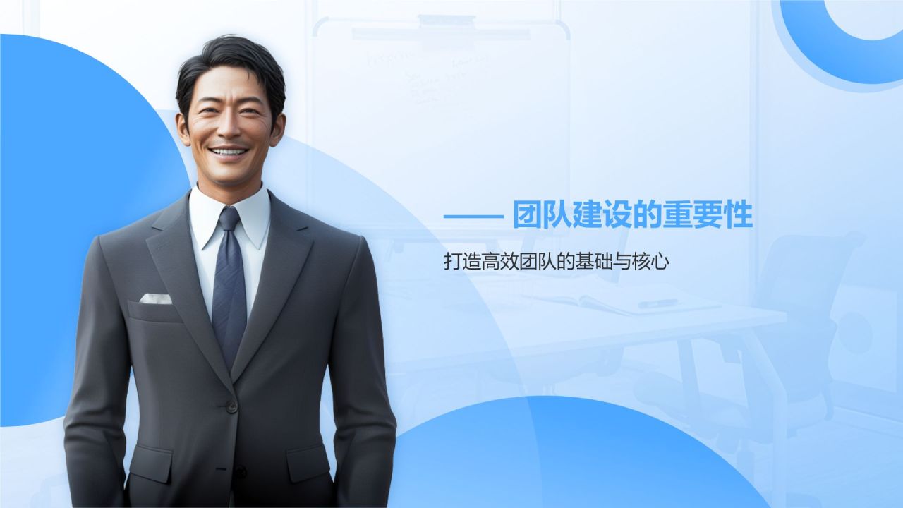 蓝色简约风管理者如何带好团队——团队建设讲座PPT模板