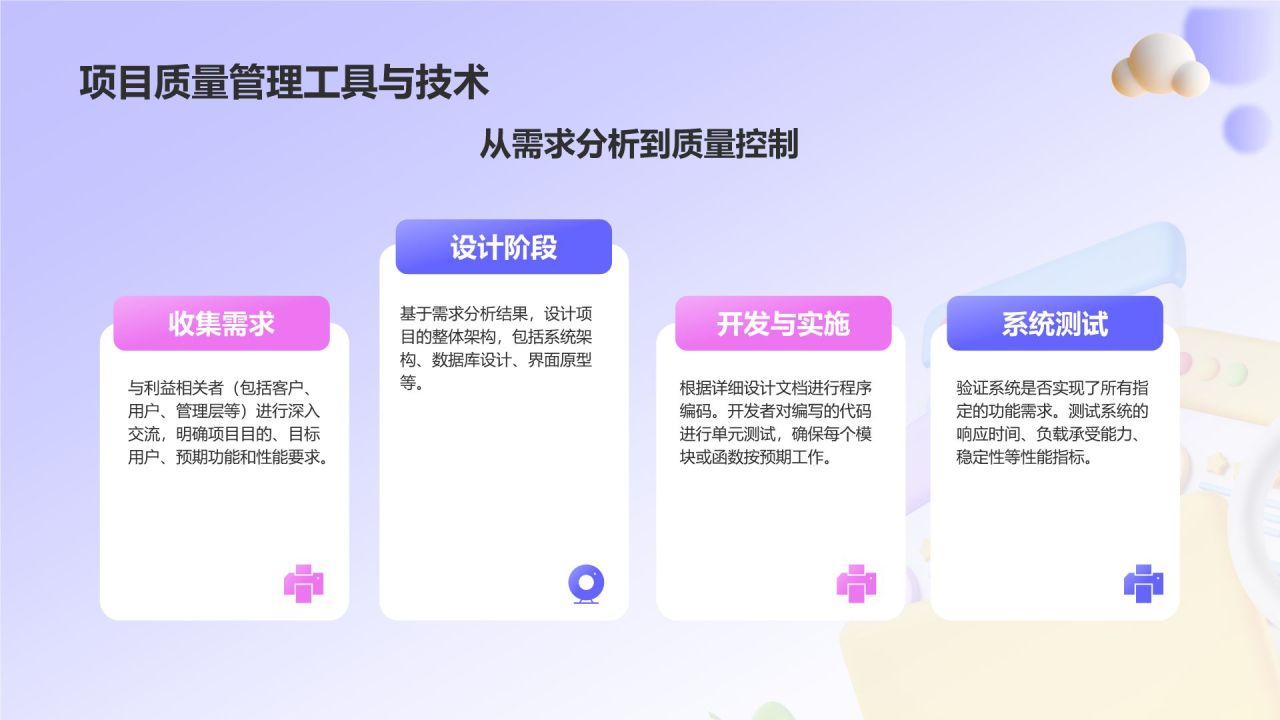 紫色3D风如何做好项目管理PPT模板