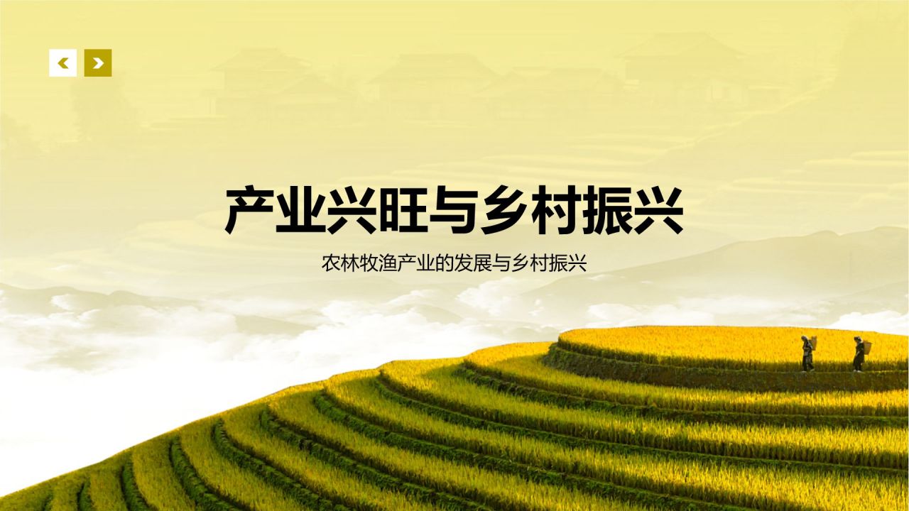 黄色摄影风乡村振兴PPT模板