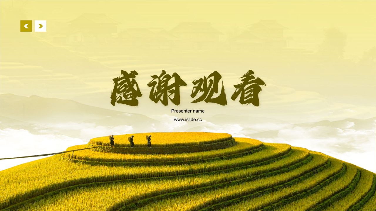 黄色摄影风乡村振兴PPT模板