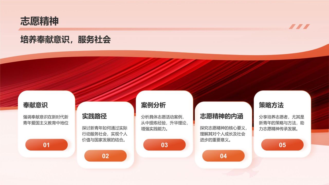 红色党政风新时代新青年爱国主义教育思政课PPT模板