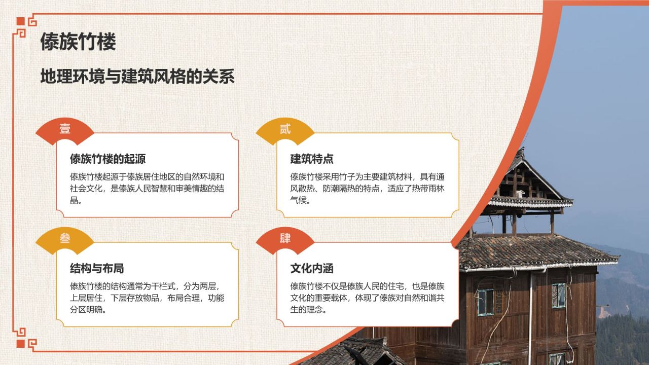 红色复古风中式建筑派系介绍之川派建筑PPT模板