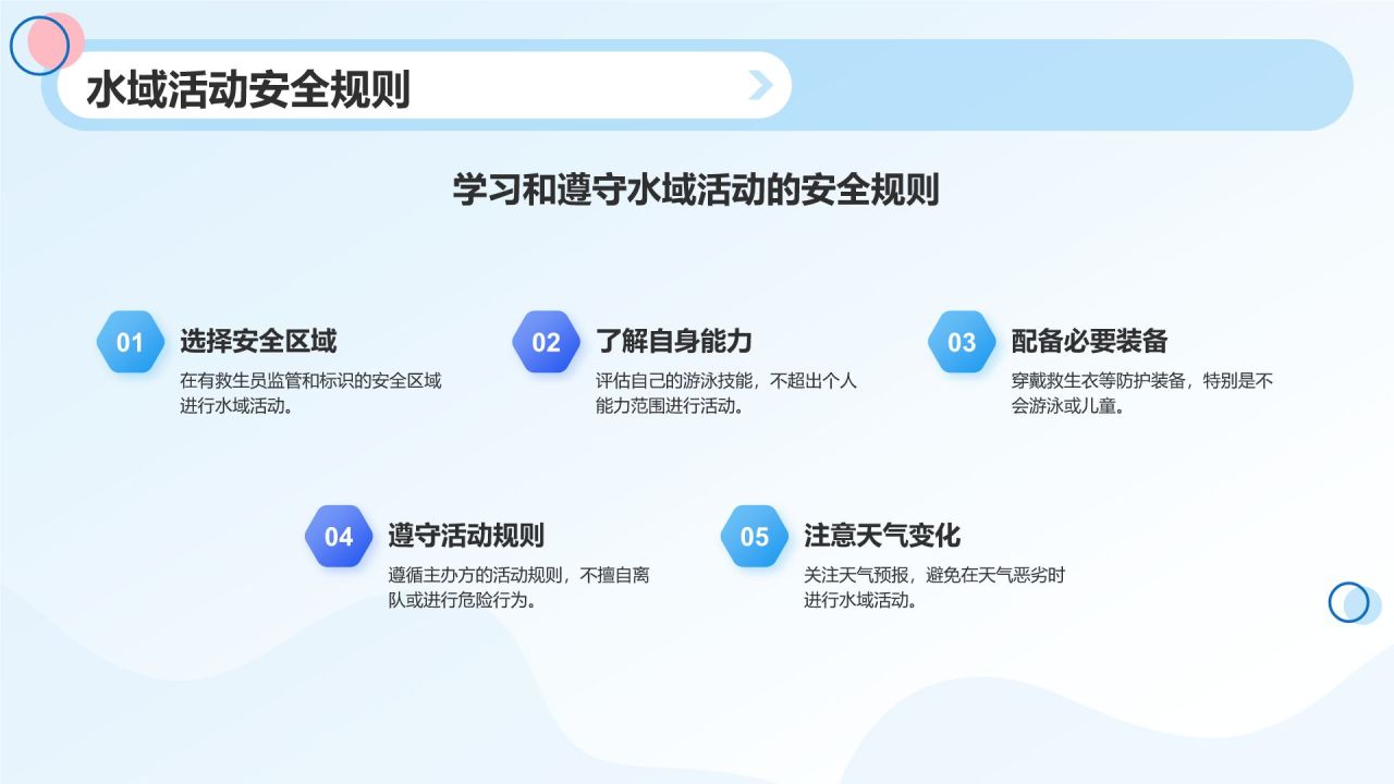 蓝色渐变风珍爱生命预防溺水PPT模板
