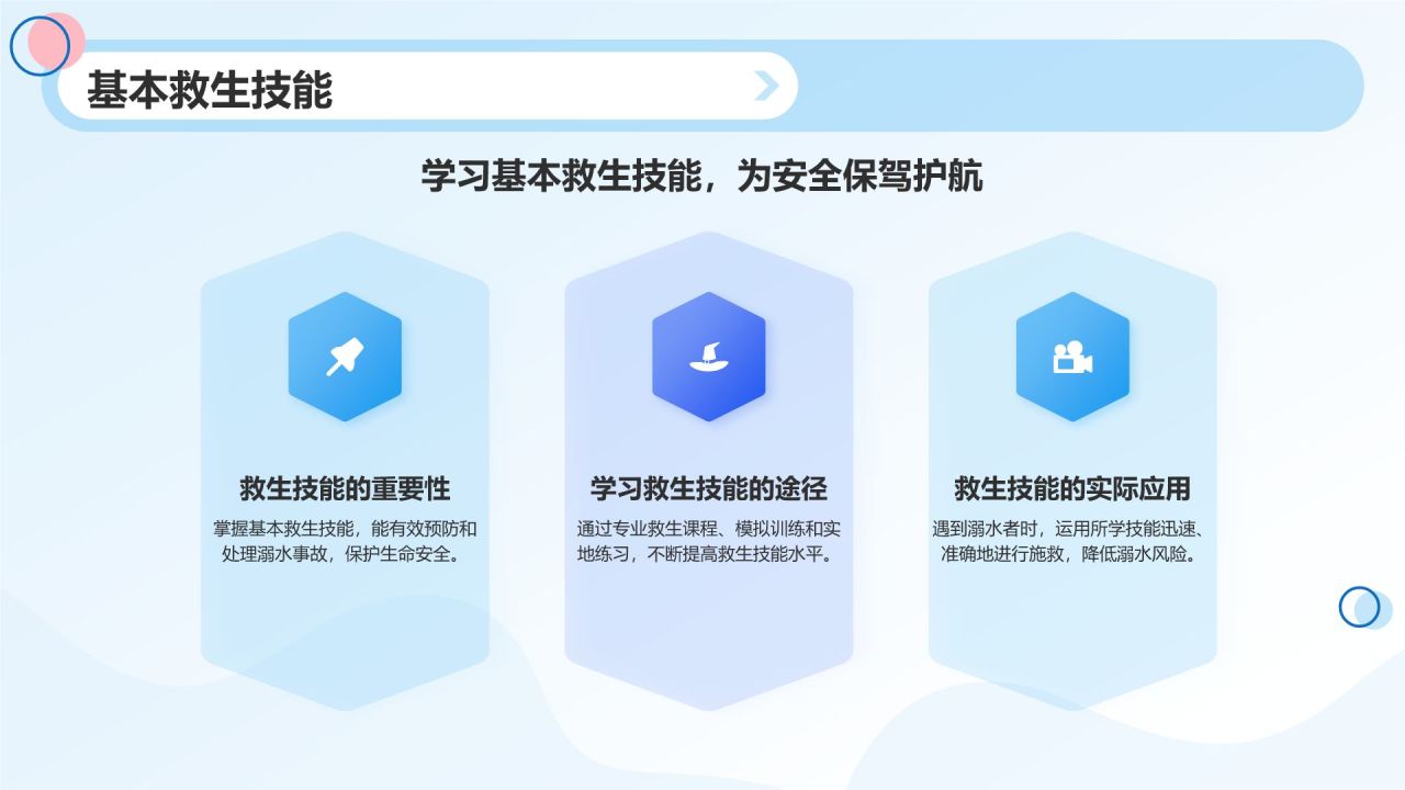 蓝色渐变风珍爱生命预防溺水PPT模板