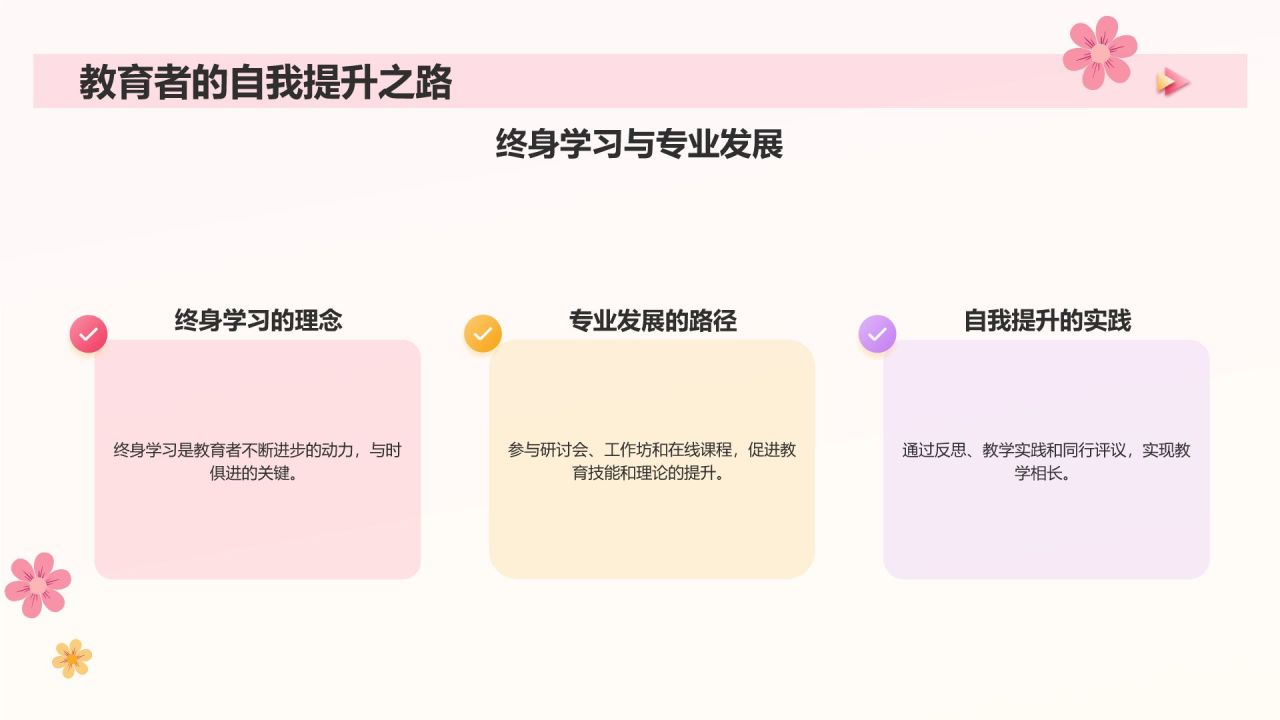 粉色扁平风心灯不息,教育情深,师德师风演讲PPT模板