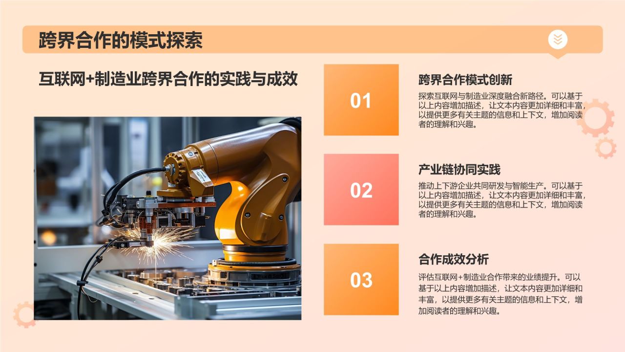 橙色3D风互联网+制造业总结汇报PPT模板