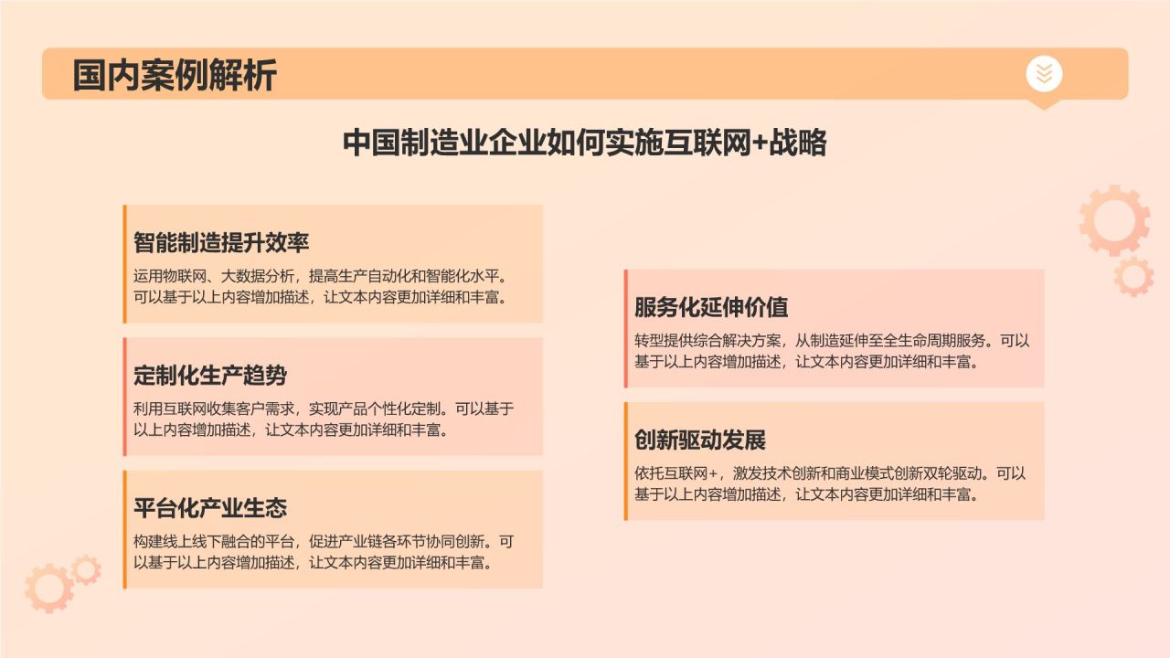 橙色3D风互联网+制造业总结汇报PPT模板