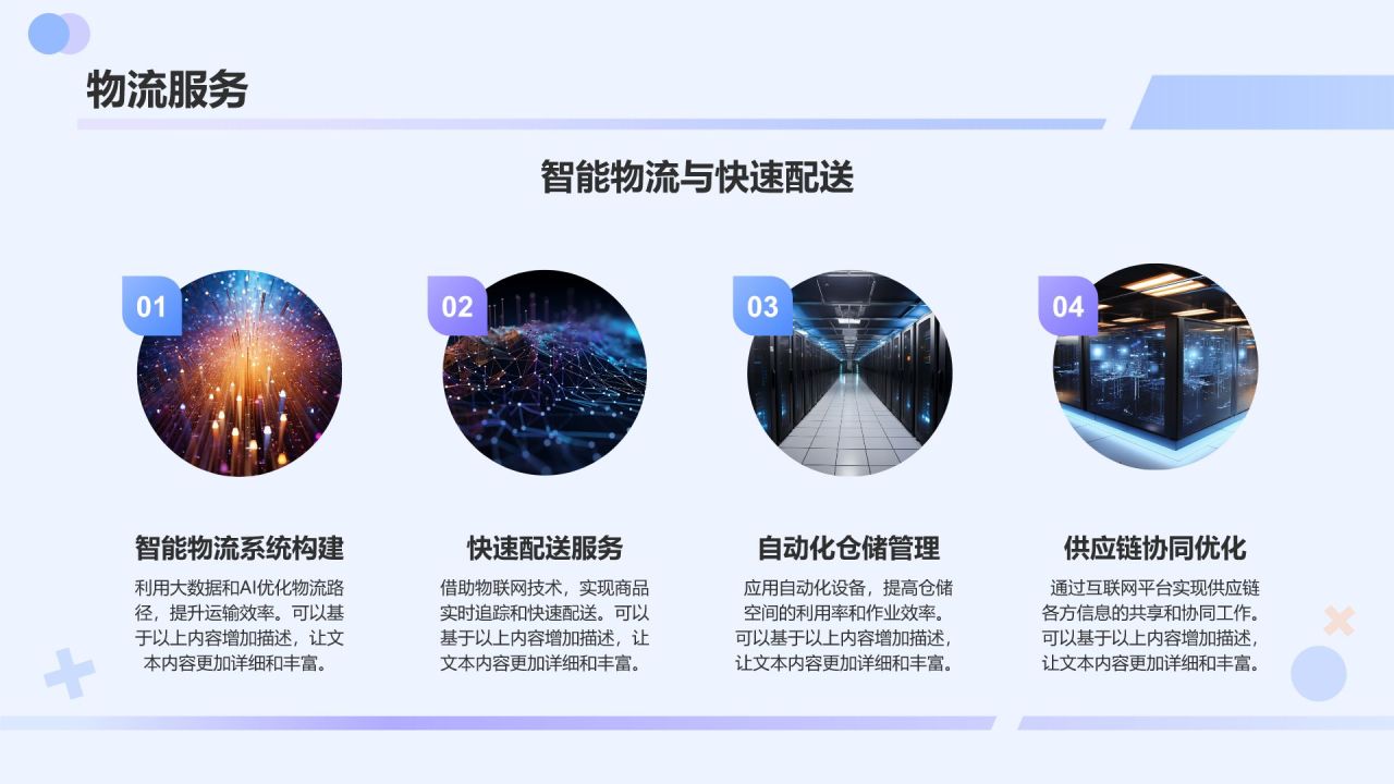 蓝色渐变风互联网+信息技术服务商业计划书PPT模板