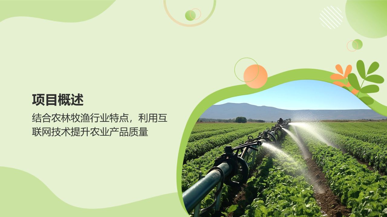 绿色扁平风互联网+质量兴农商业计划书PPT模板
