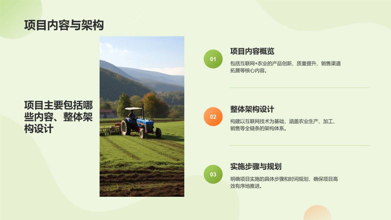 绿色扁平风互联网+质量兴农商业计划书PPT模板