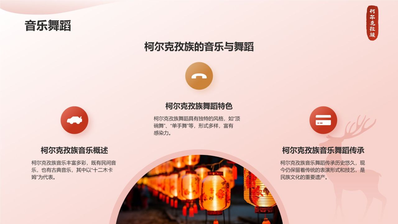 红色插画风柯尔克孜族介绍PPT模板