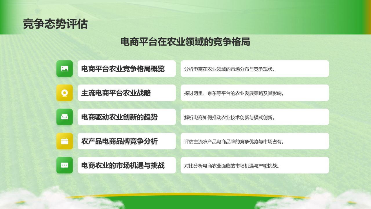 绿色商务风电商兴农PPT模板