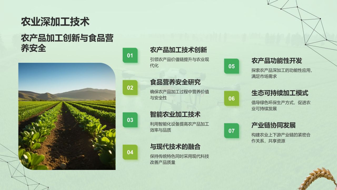 绿色商务风科技兴农PPT模板