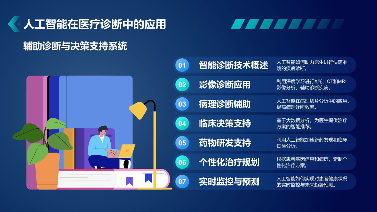 蓝色科技风智慧医疗:从大数据到精准医疗PPT模板