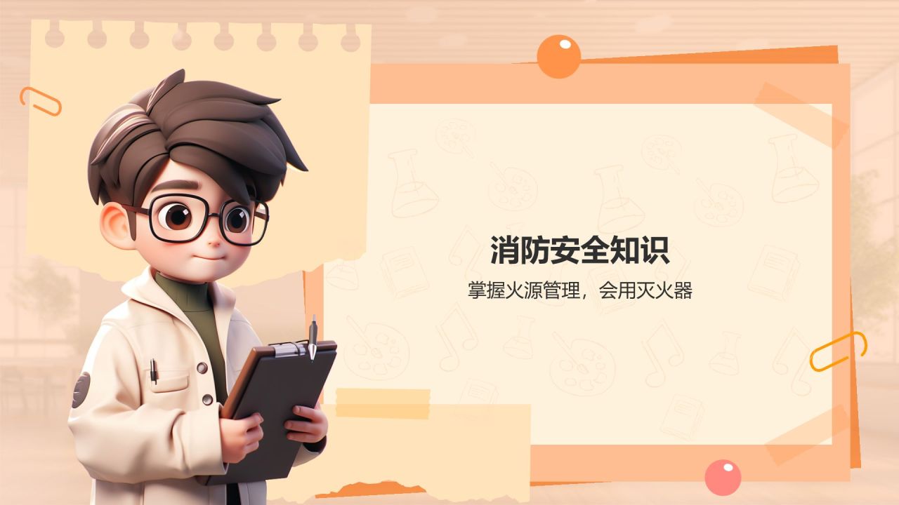 橙色3D风大学生校园安全知识竞赛PPT模板