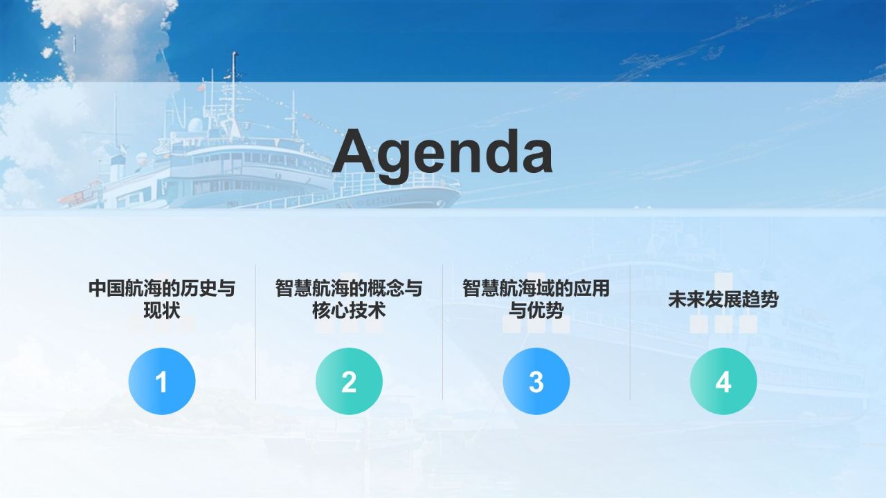 蓝色插画风中国航海日:智慧航海,畅行未来PPT模板