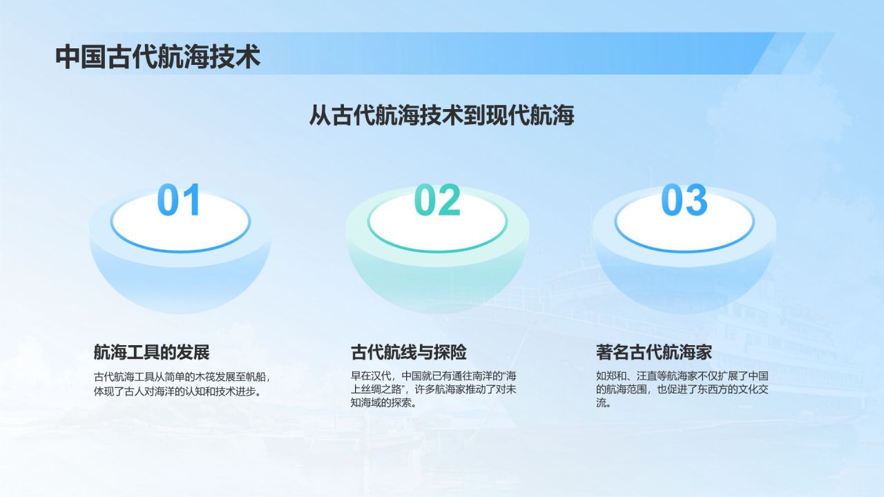 蓝色插画风中国航海日：智慧航海，畅行未来PPT模板