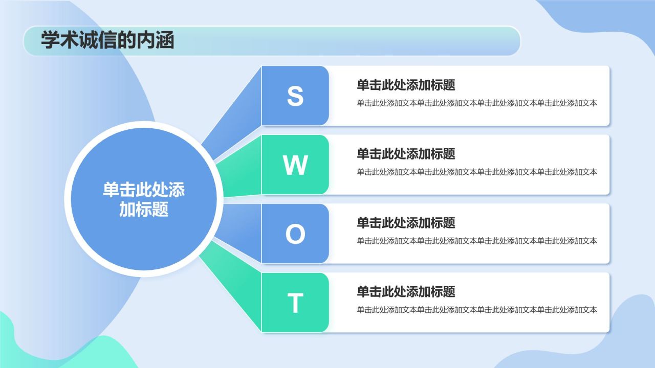 蓝色渐变风文献汇报PPT模板