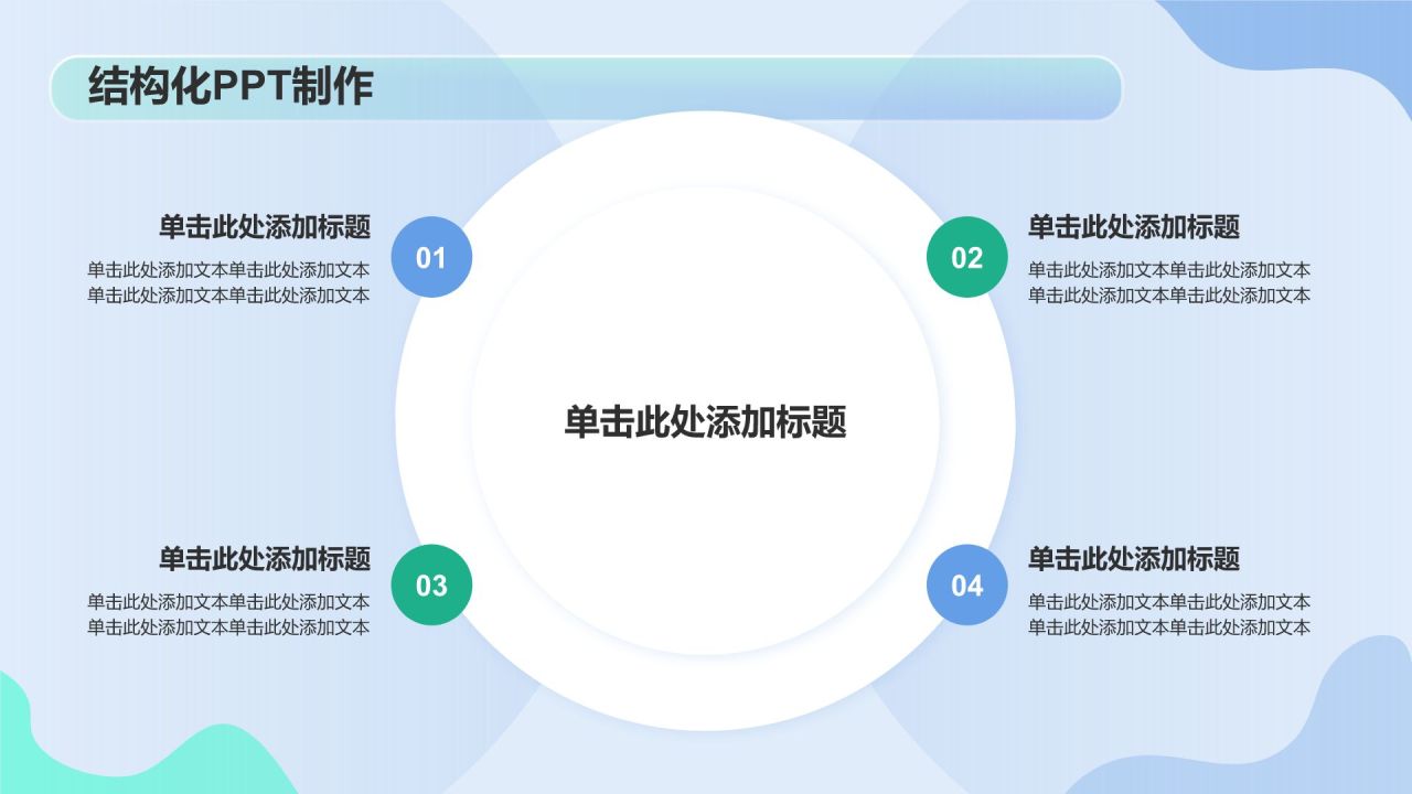 蓝色渐变风文献汇报PPT模板